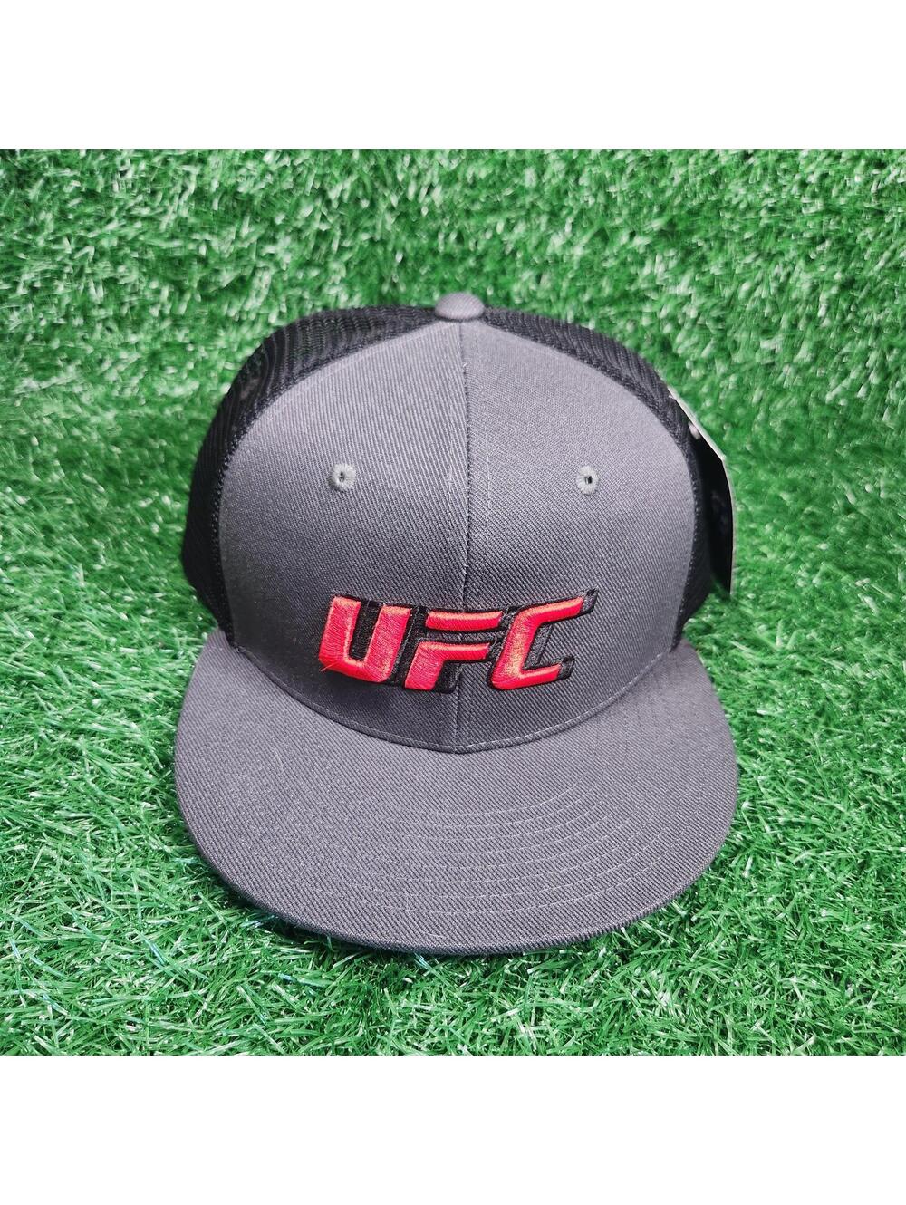 New UFC Hat Cap Snap Back Mens One Size Black Gray MMA Art embroidered